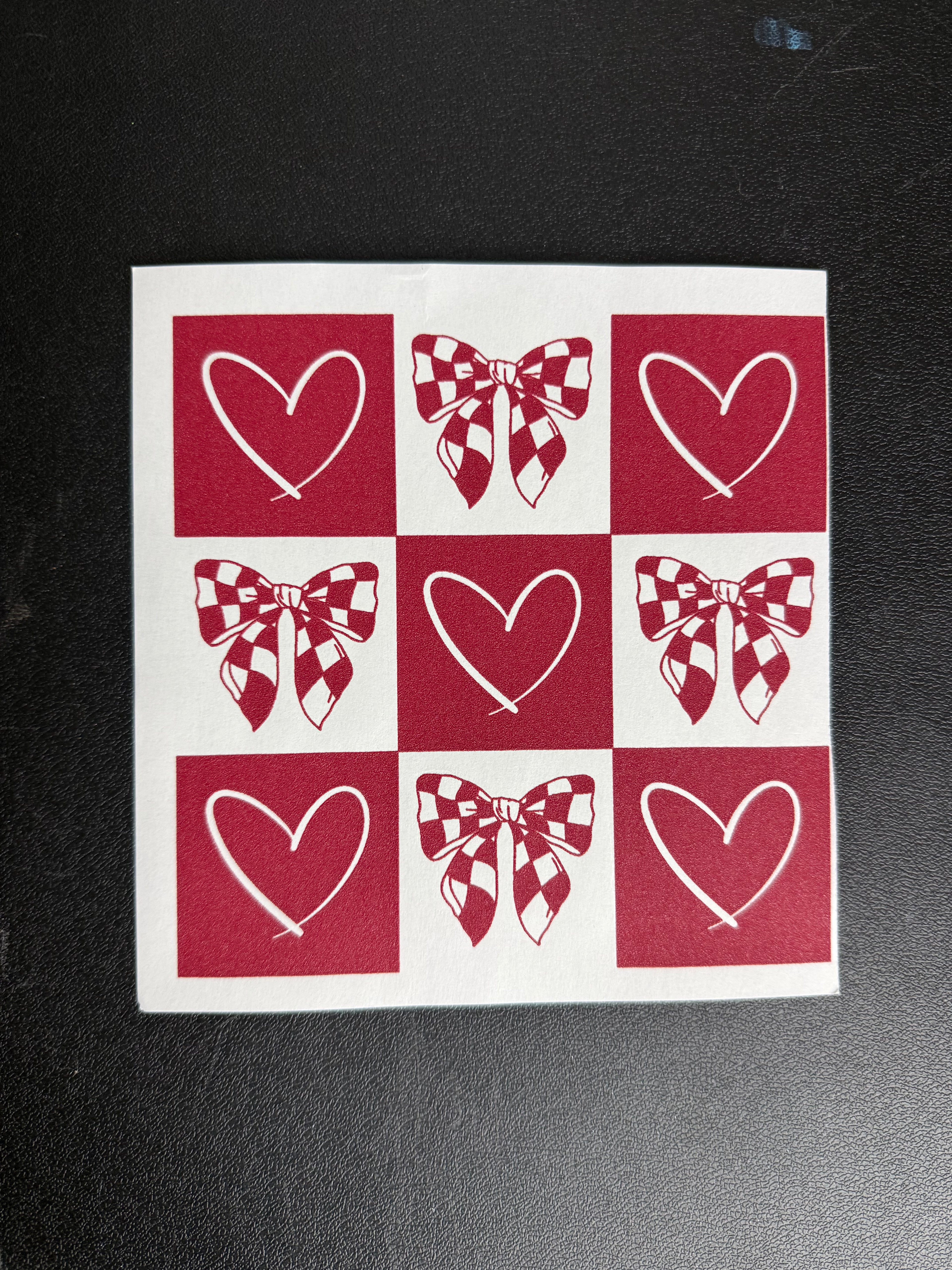 Box bows and hearts (good for youth size)