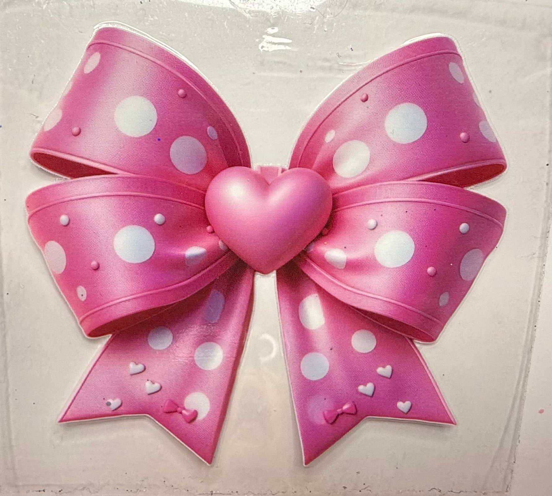 Pink polka dot bow