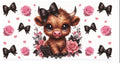 Pink floral cow