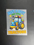 Just a boy who loves tractors
