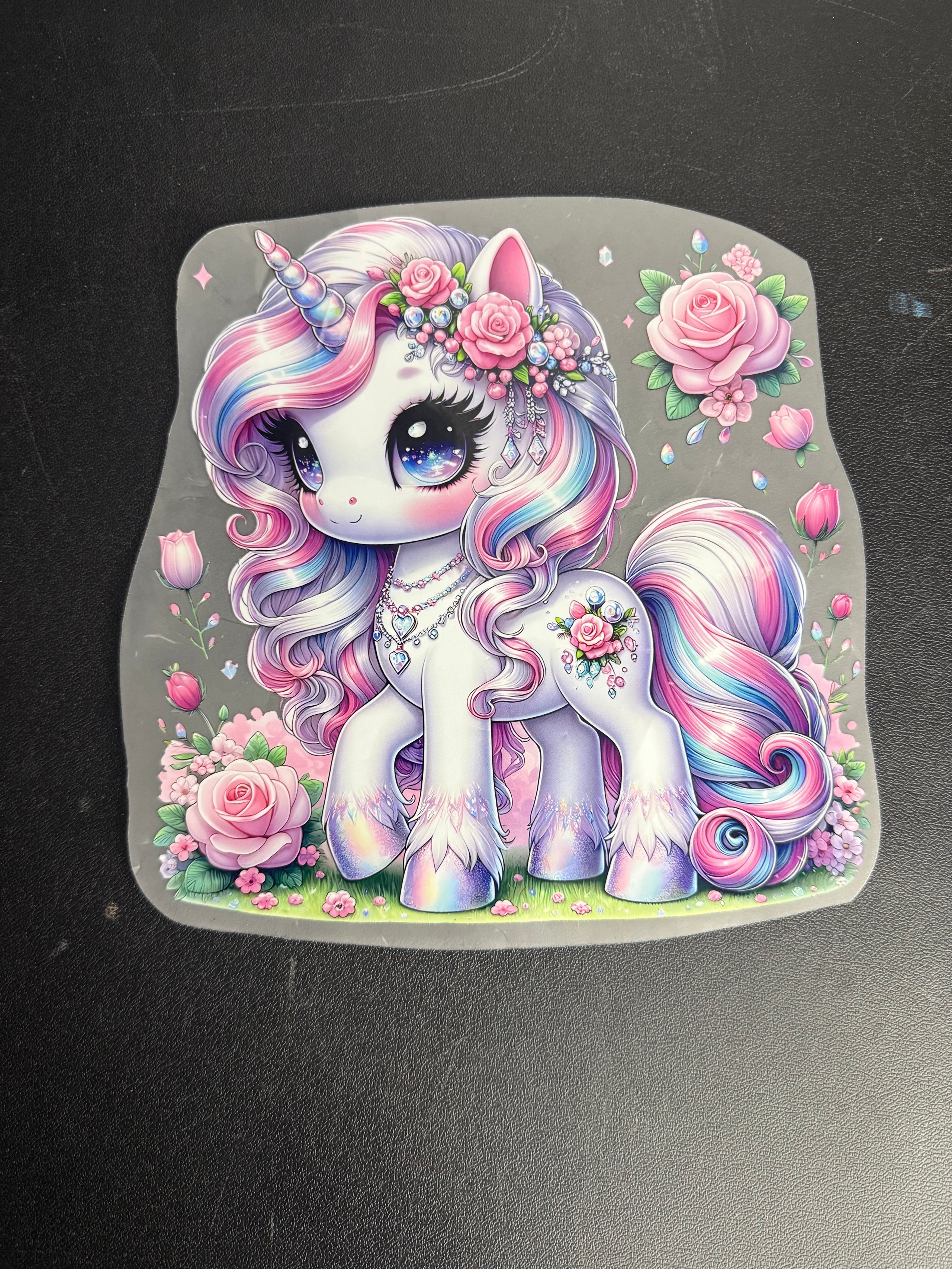 Pink floral unicorn