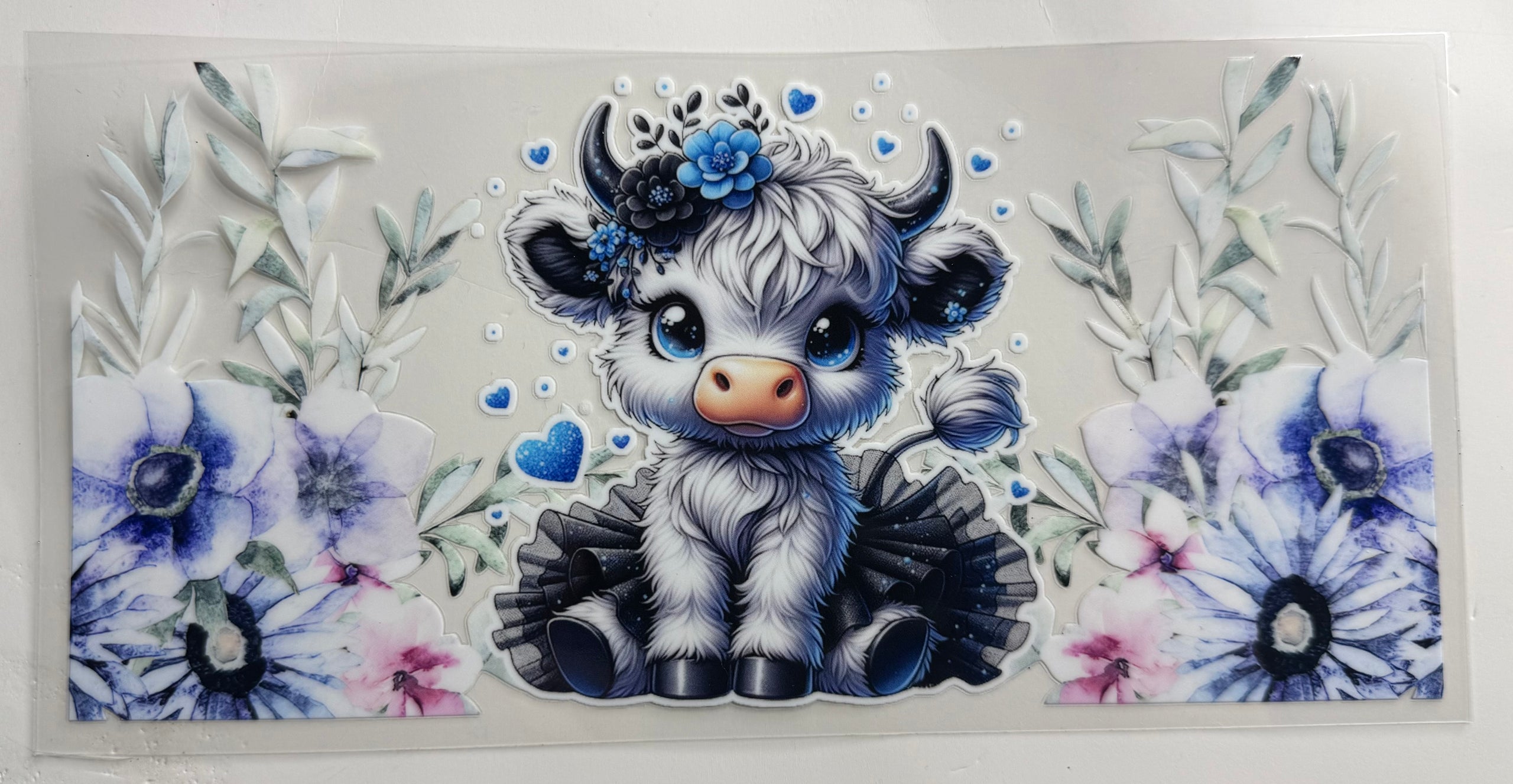 Blue and black cow