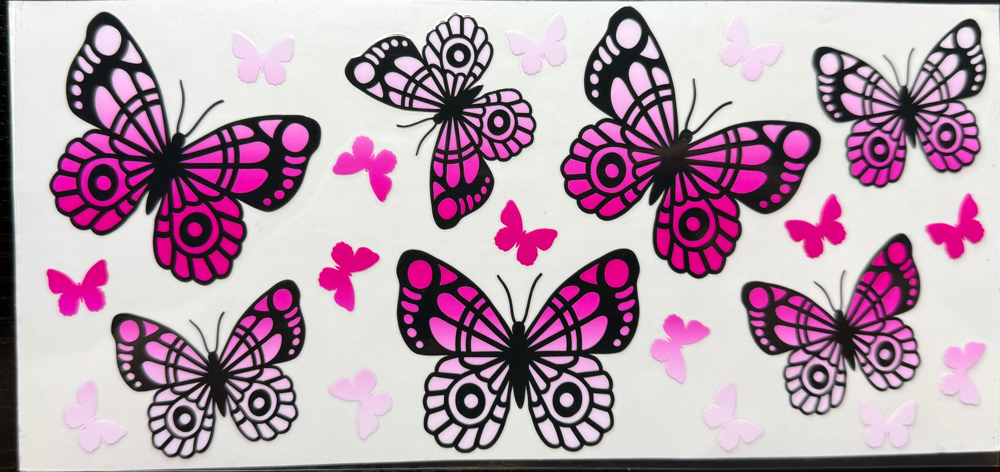 Hot pink and black butterflies