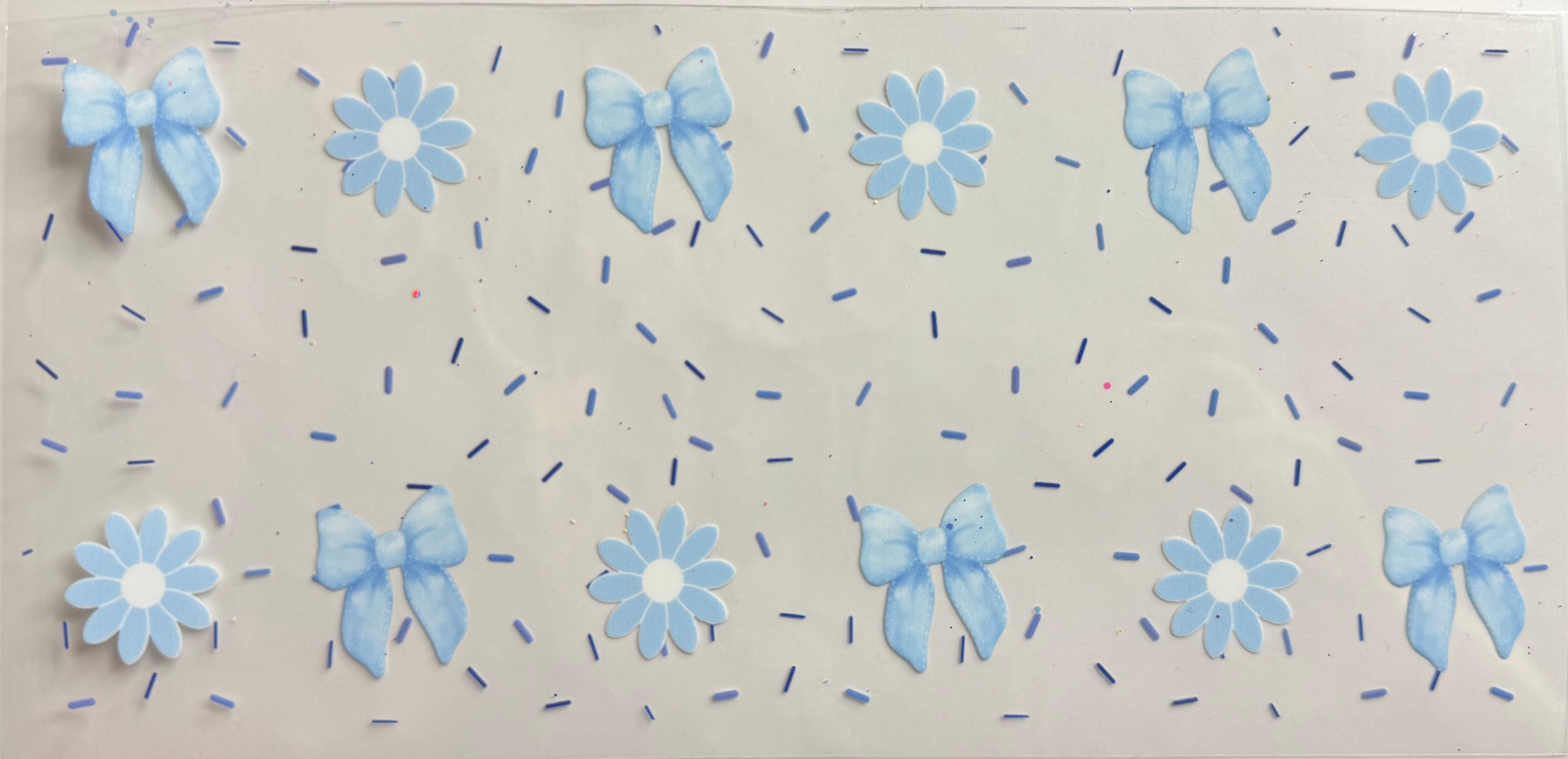 Blue bows and flowers