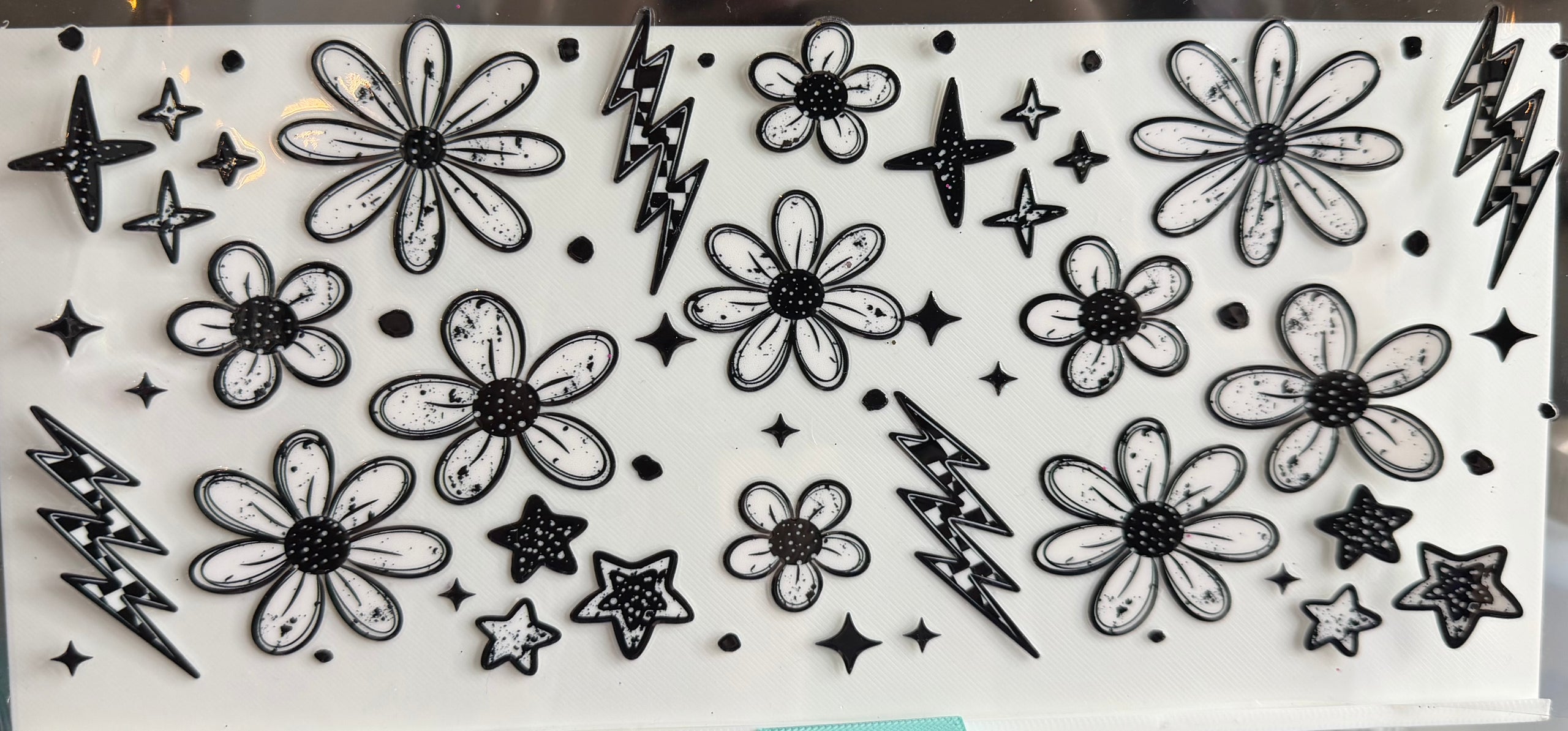 Black and white flowers