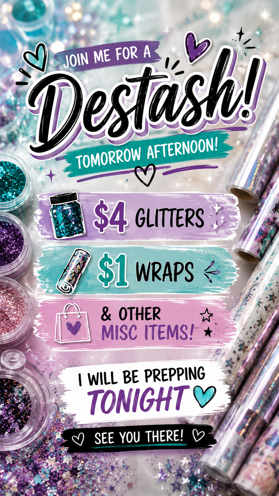 GLITTER CLAIMS ADD 1 PER CLAIM