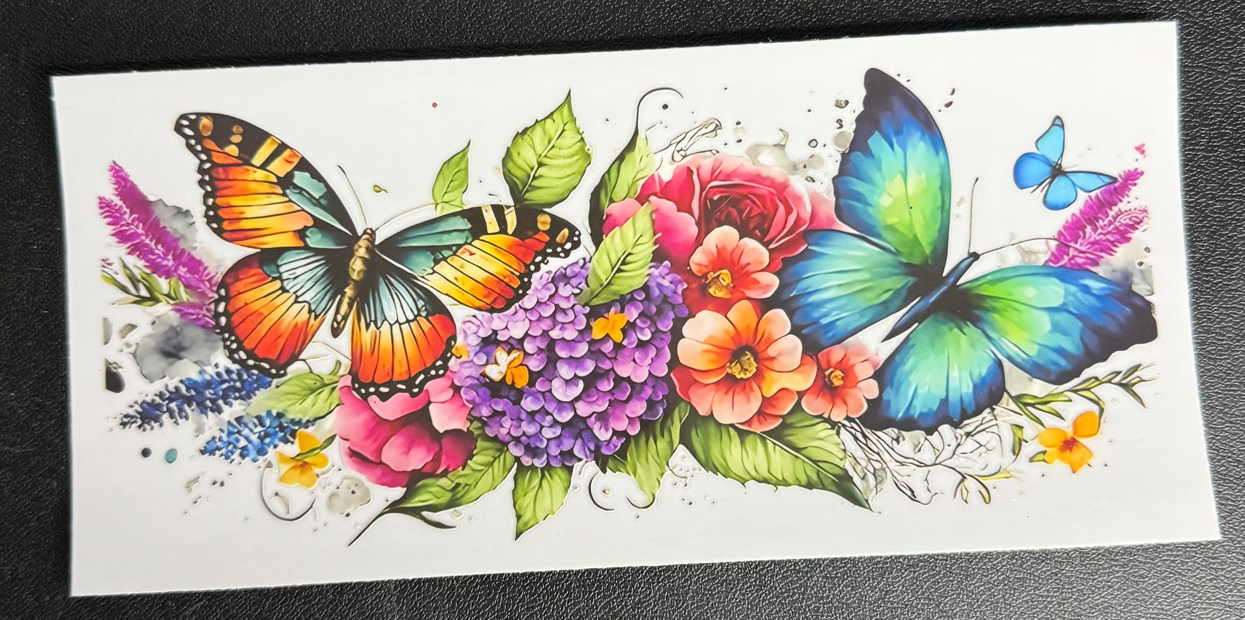 Rainbow floral butterflies