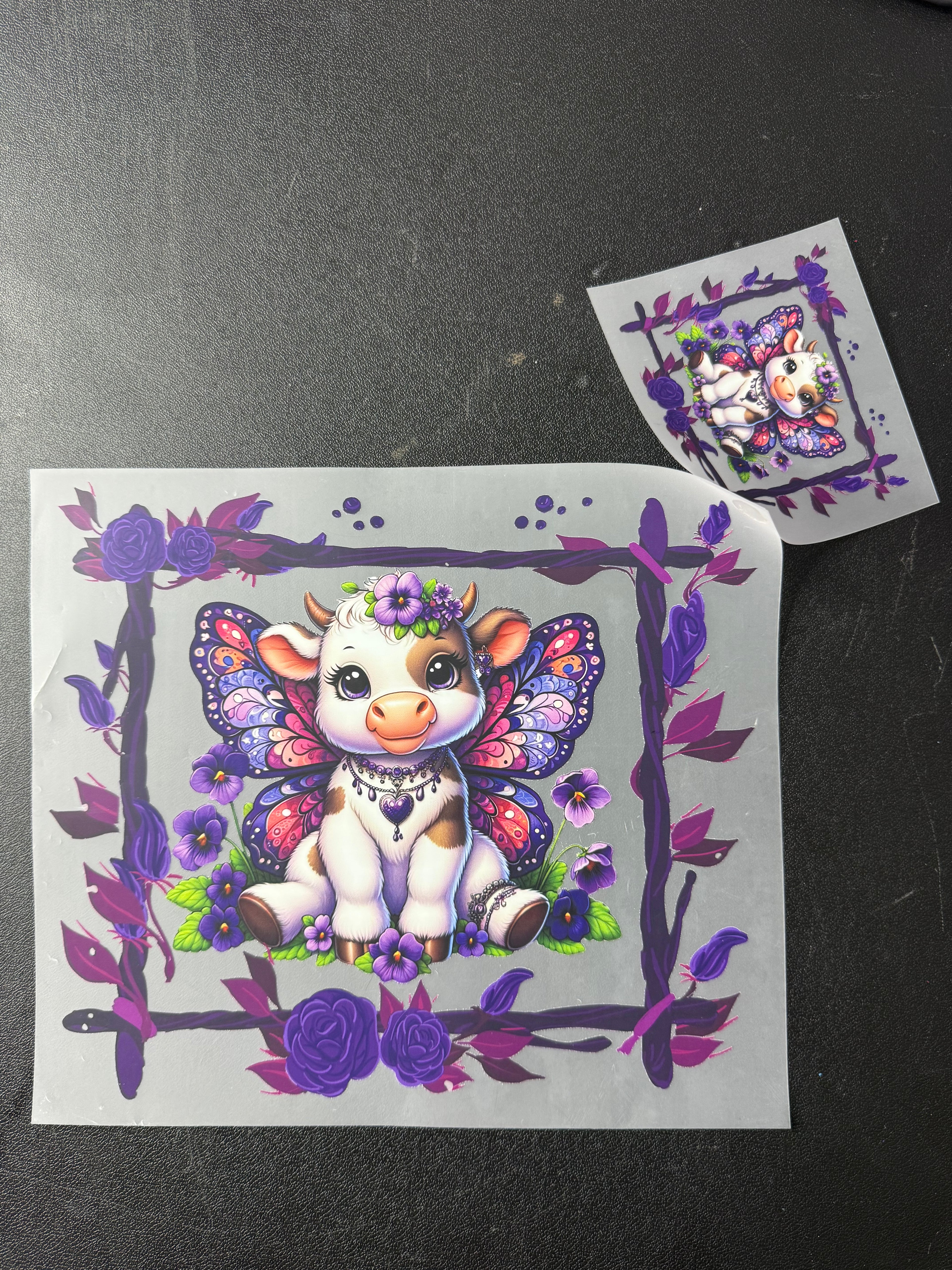 Purple fairy cow w/ pocket size