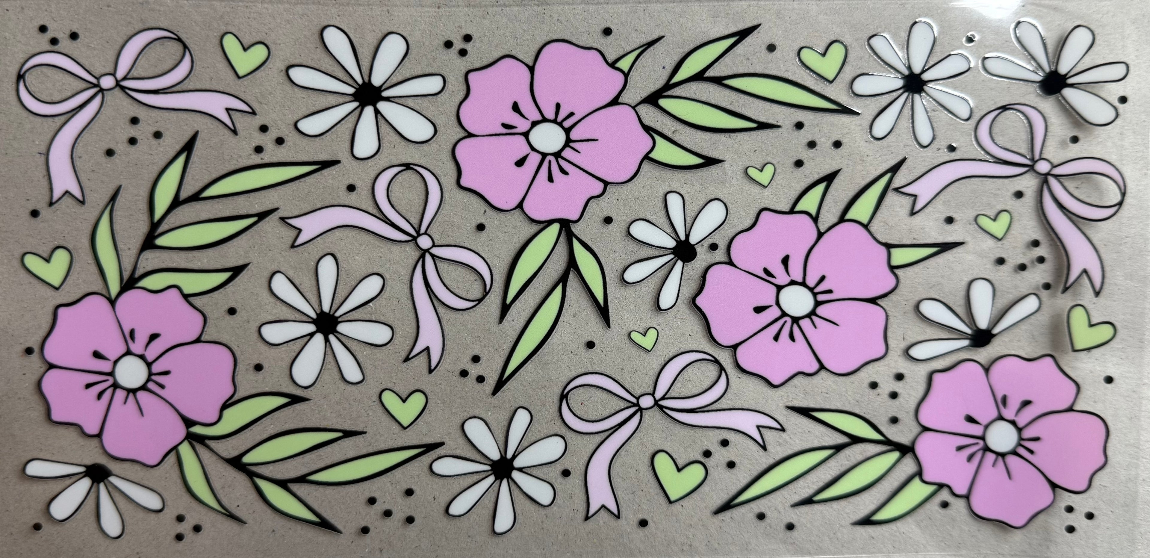 Pink bows and flowers