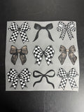 Black checkered bows