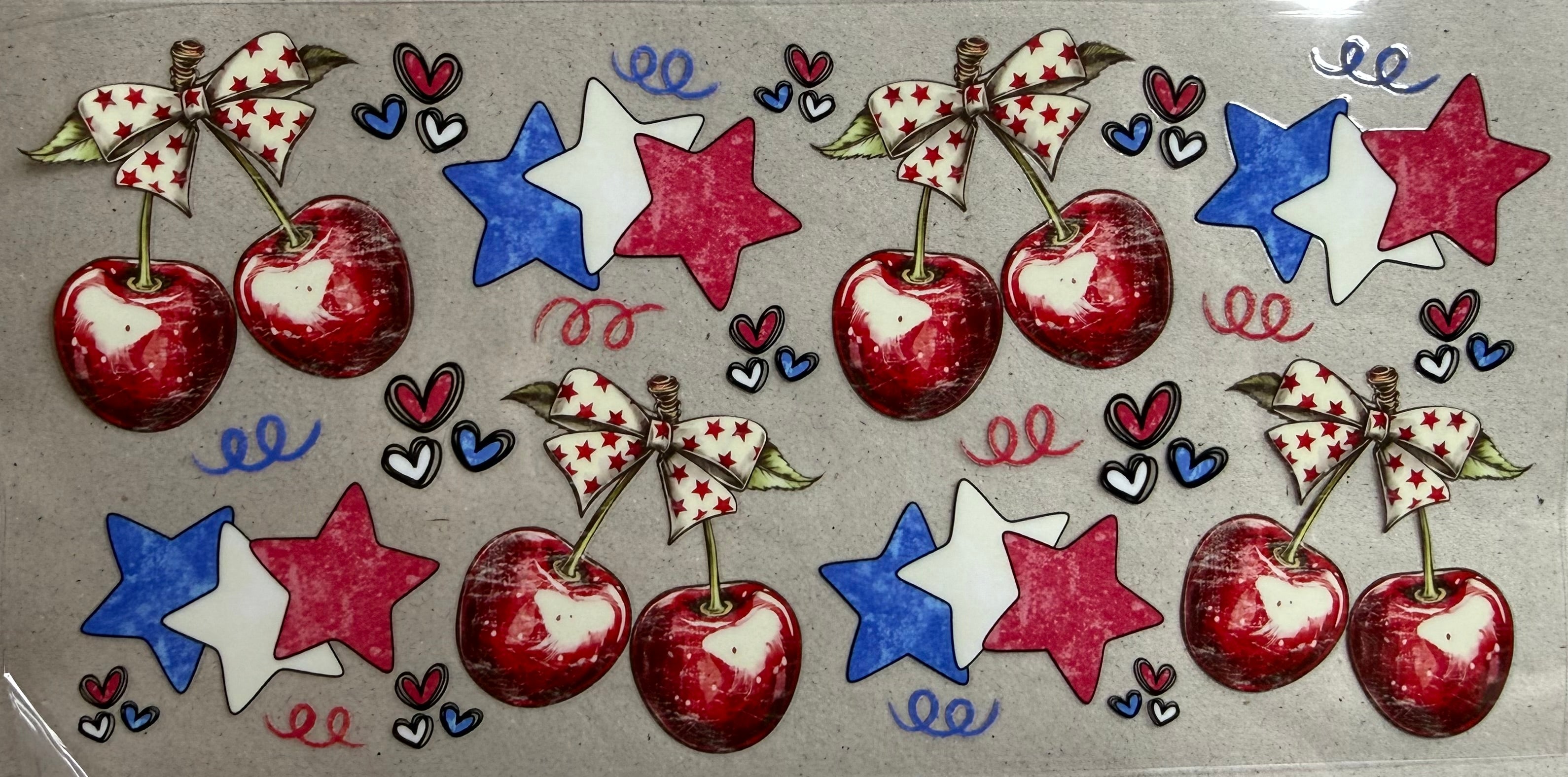 Red white and blue cherries