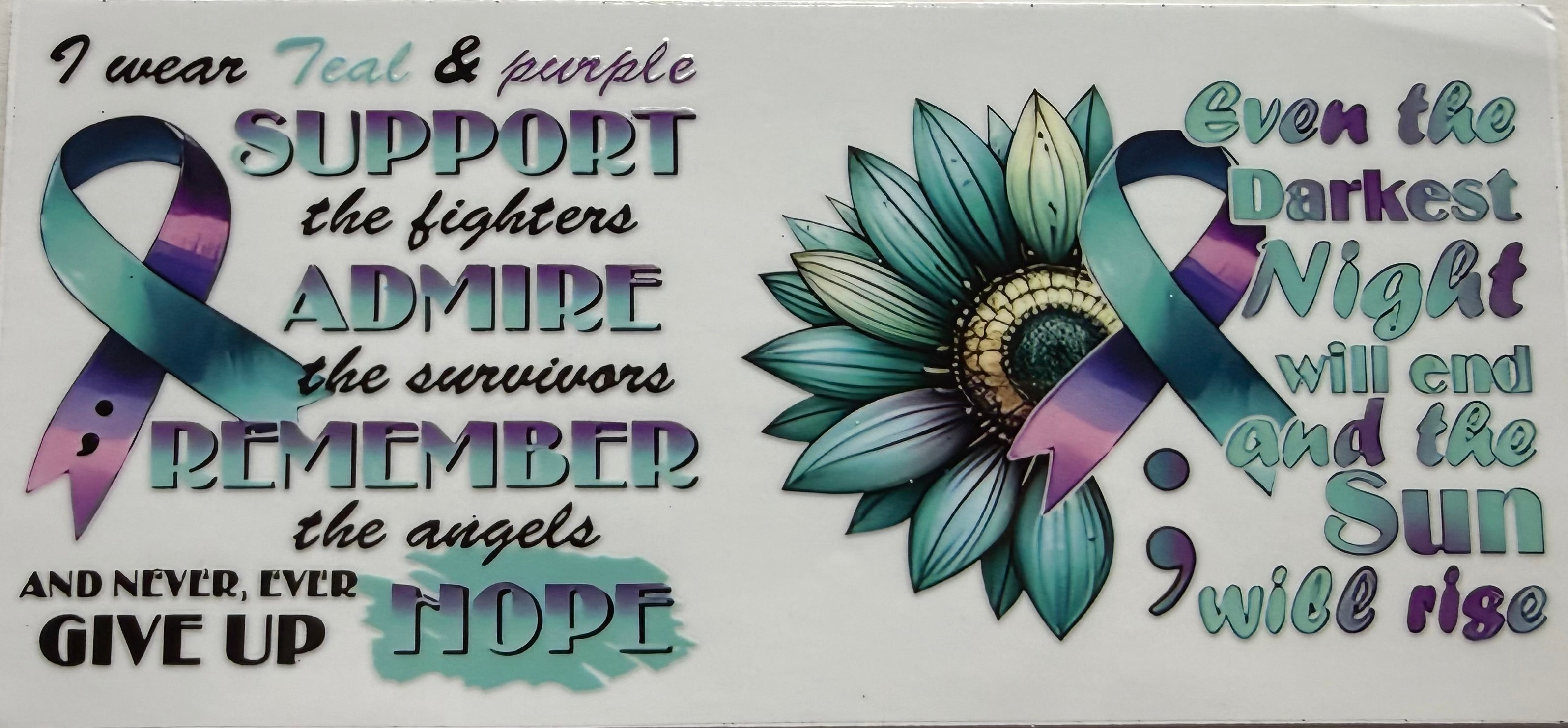 Teal and purple