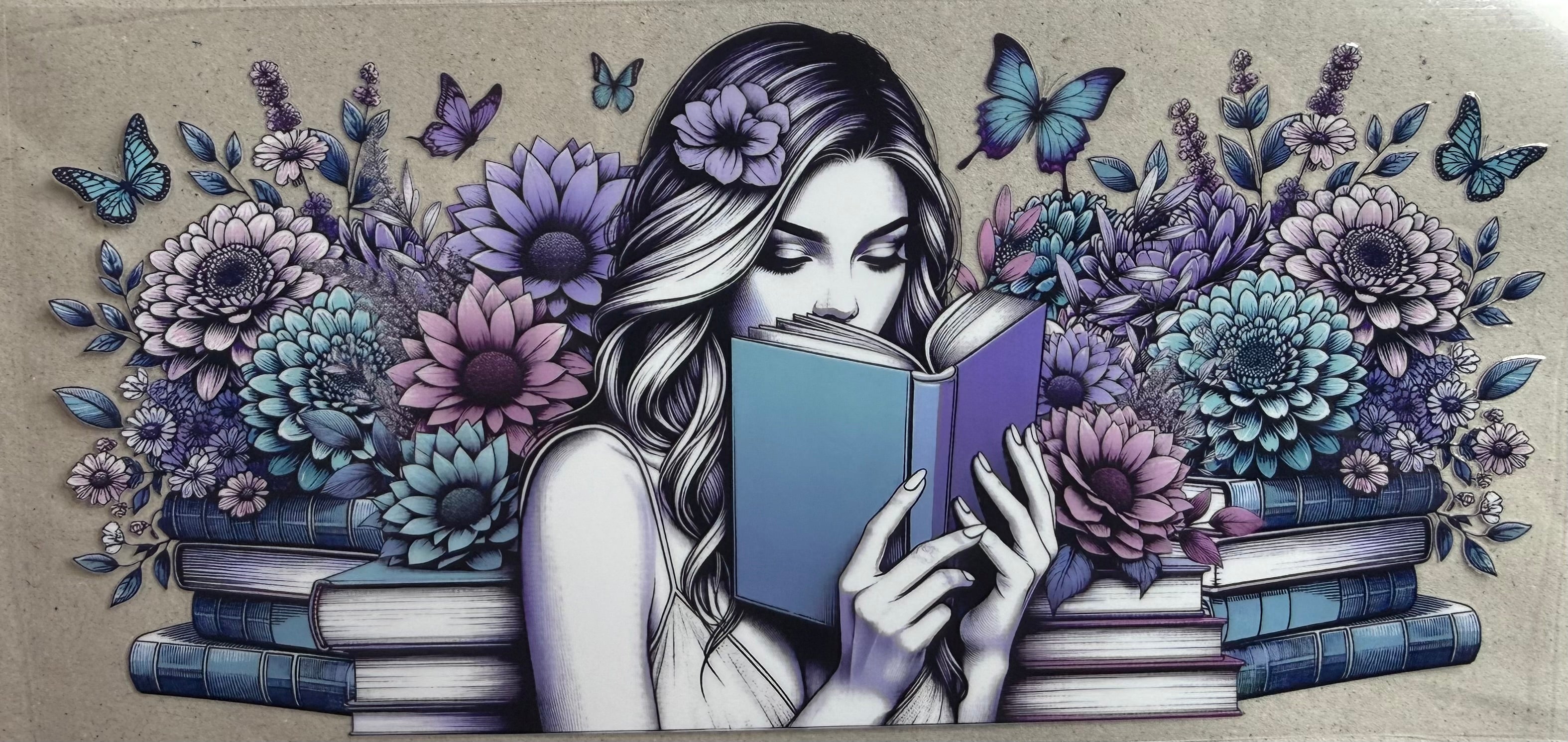 Floral reading girl