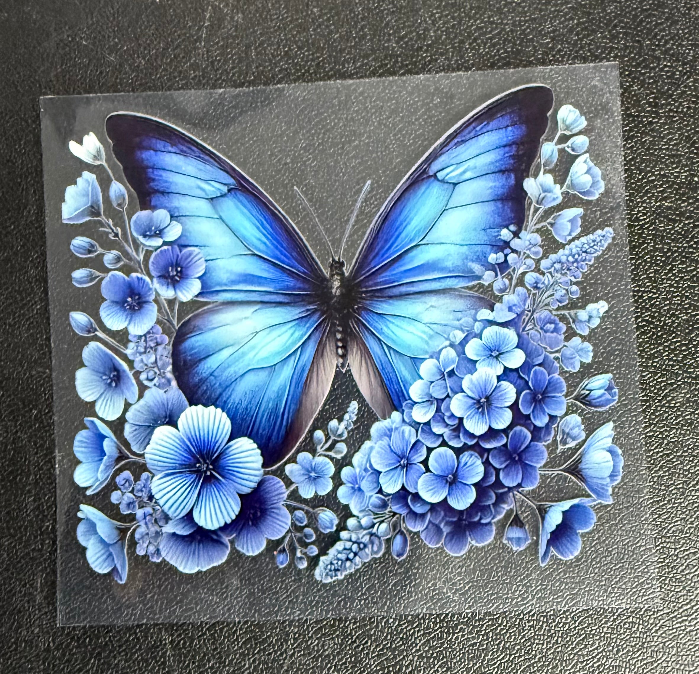 Blue floral butterfly