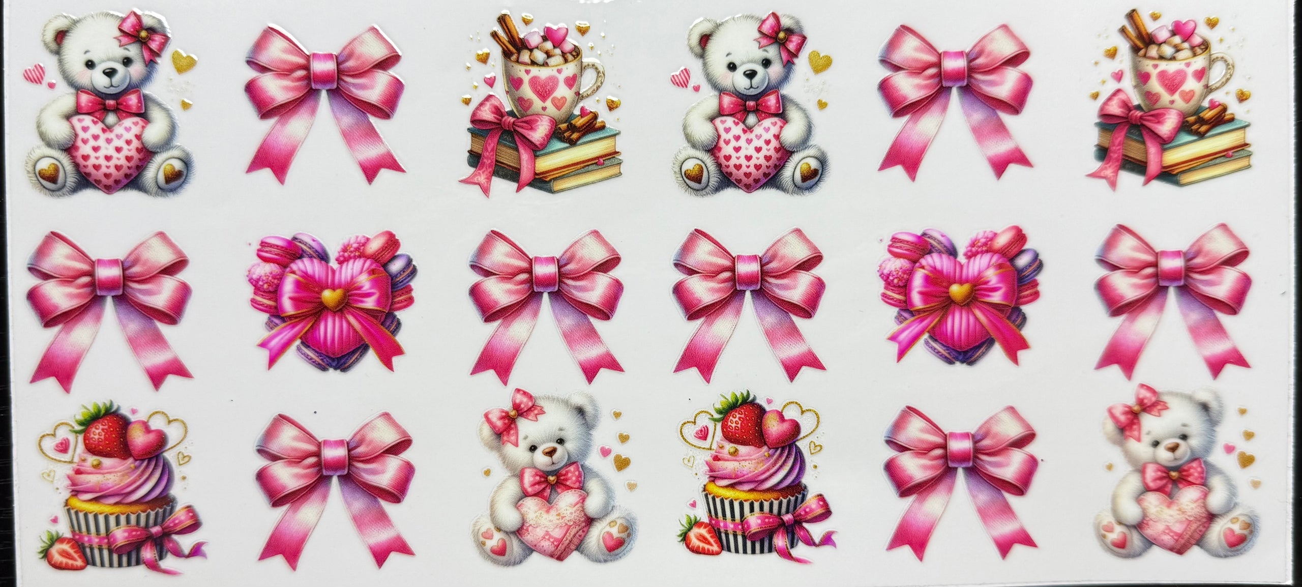 Books bows and teddy bears
