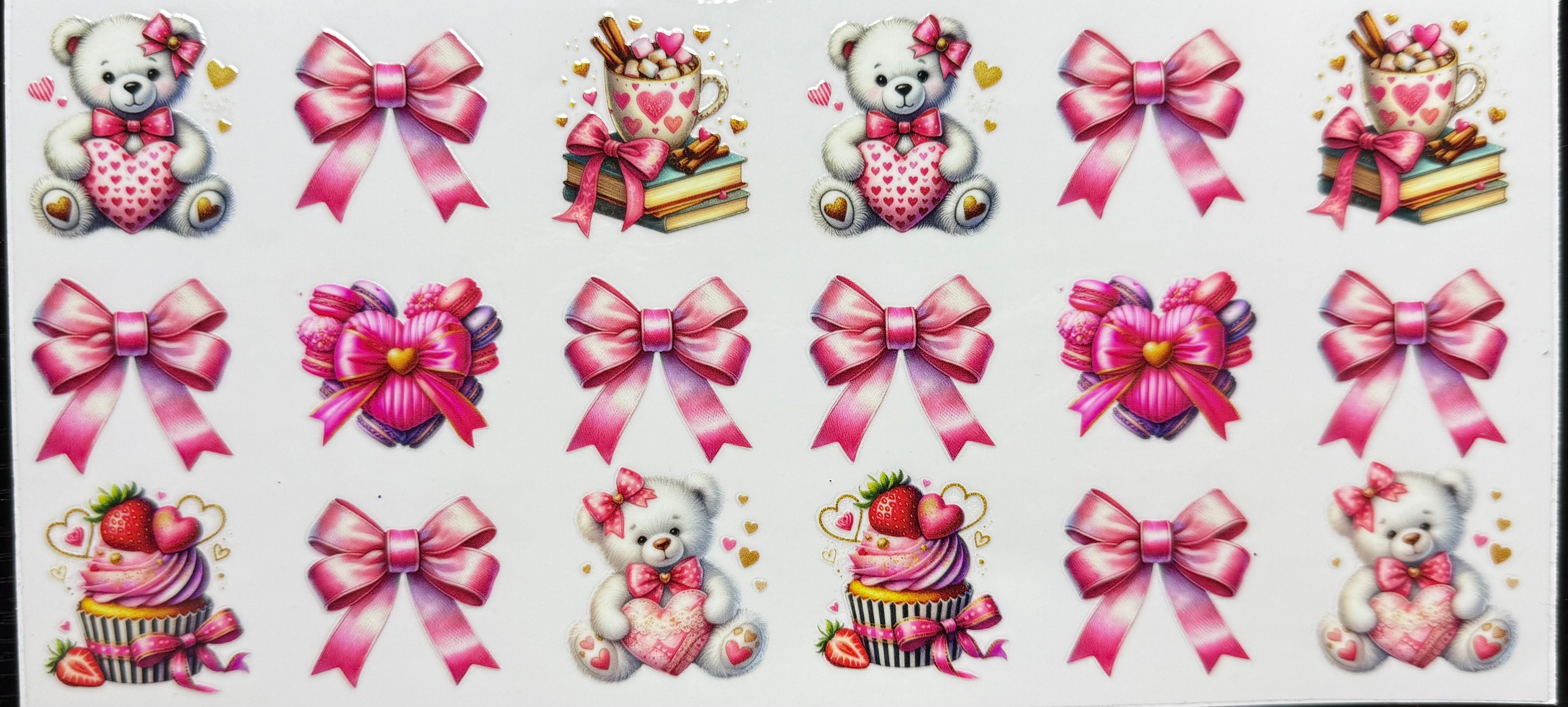 Books bows and teddy bears