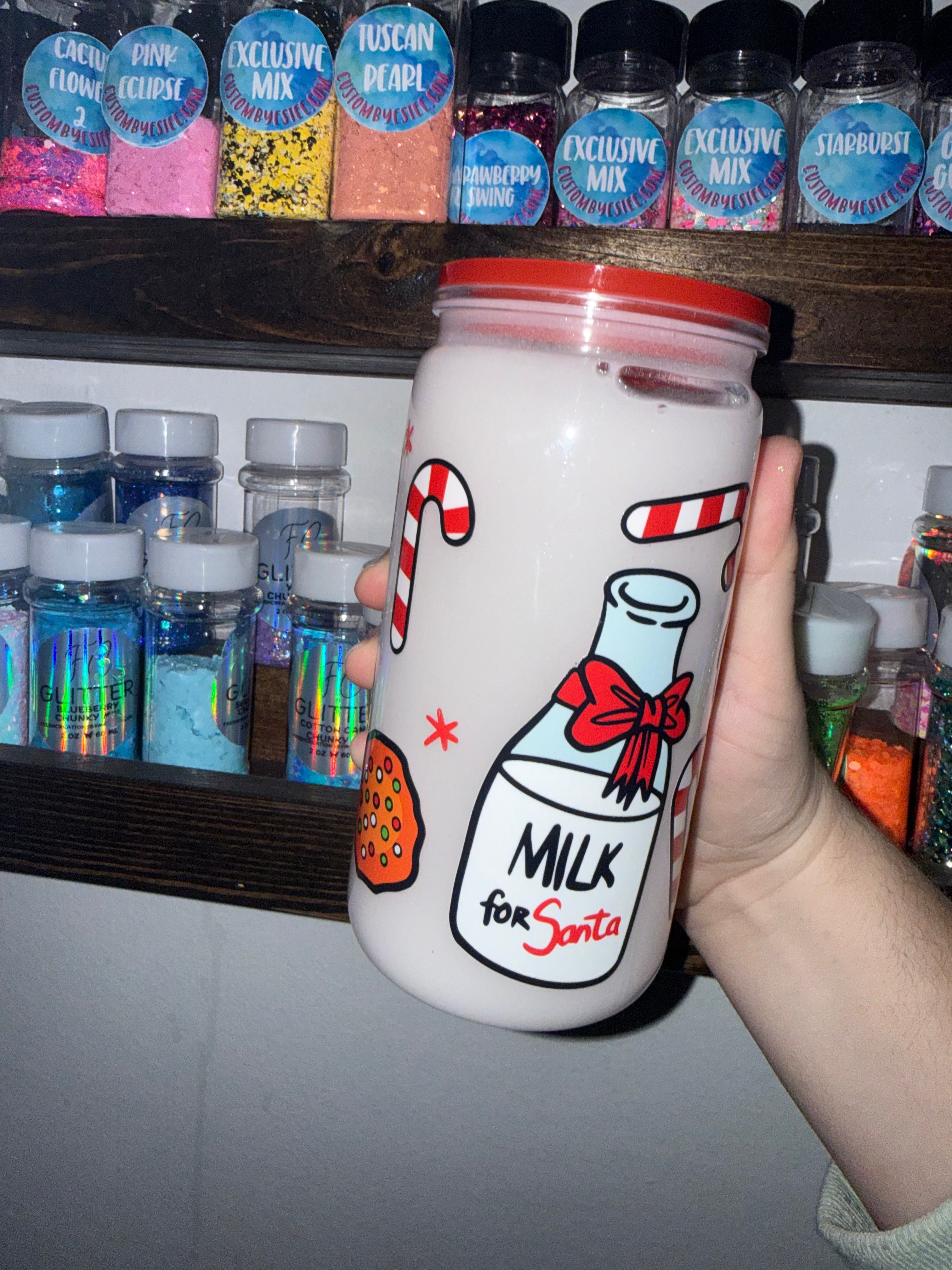 Premade! Glow in the dark milk for Santa